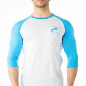 ALPHALETE 3/4 Sleeve Baseball Tee (Blue/White)